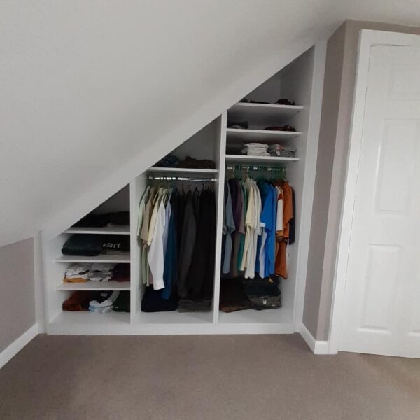 White Fitted Hinged Wardrobe In An Attic Conversion H - vrogue.co